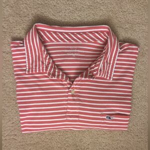 Vineyard Vines Men's Red Striped Polo Shirt